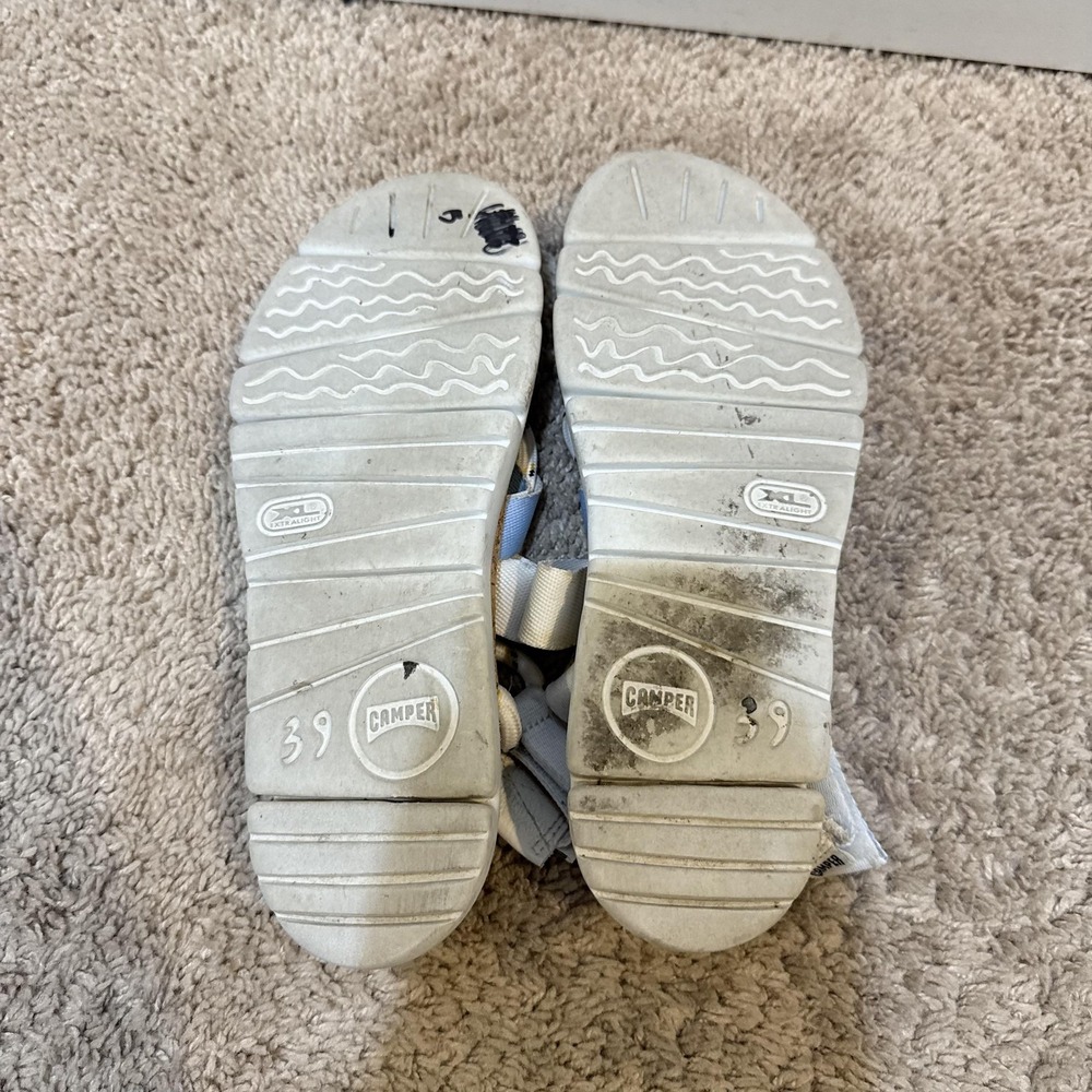 Camper Sandals Shoes Womens Size 8 White Strappy Cork Footbed Hook Loop Comfort - Picture 6 of 7